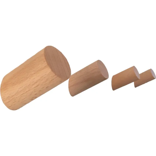 RedDyno Kapstok Haken Hout - Beuken - Set van 4 Stuks - Ophanghaak lichtbruin