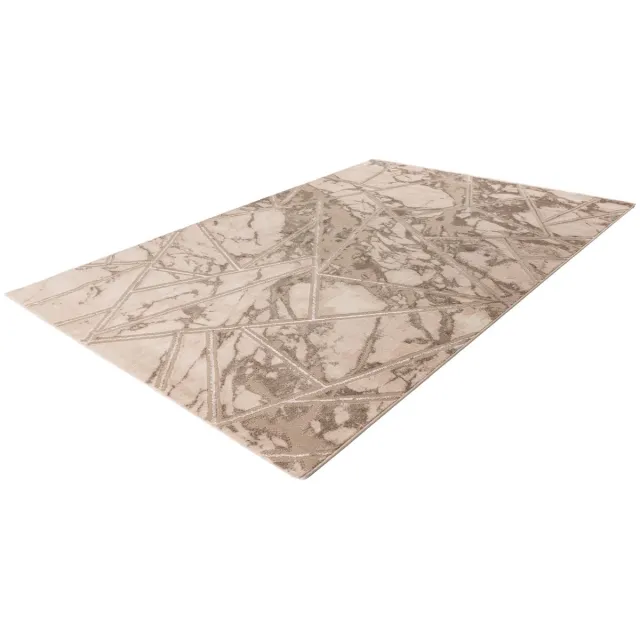 Lalee Marmaris Vloerkleed - Tapijt - Loper - Beige - Superzacht met 3D-effect - Luxe Marmerlook en Betonlook