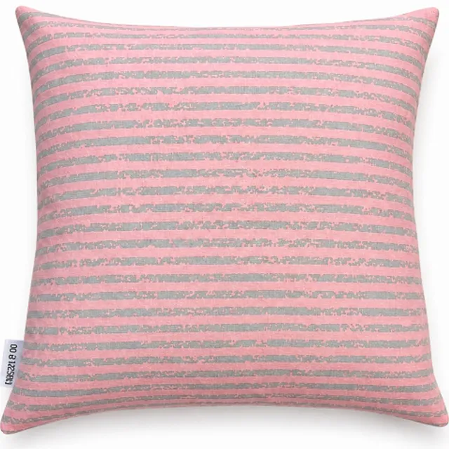 Unique Living sierkussenhoes - 4 stuks - kussenhoesje - kussenhoes - roze - grijs - streep - 45 x 45 cm - met rits
