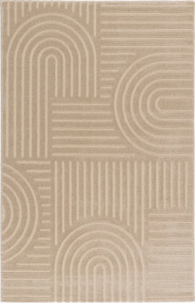 TESSO LIVING Modern Laagpolig Vloerkleed in Boho Stijl – 200 x 290 cm – Beige – Premium Woonkamer Tapijt – Japans Design met Duurzame Jute onderkant
