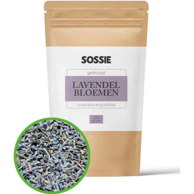 Sossie Gedroogde Lavendel bloemen (100g) - 100% biologisch - Consumptie - Geurend - Natuurlijk Paars