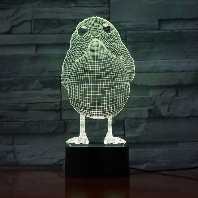 MC Living 3D Led Lamp Met Gravering - RGB 7 Kleuren - Vogel