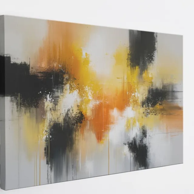 Saammp Canvas Schilderij - oranje - Abstract - 150x100 - Foto op canvas - Wanddecoratie - Muurdecoratie Woonkamer - Slaapkamer decoratie - Canvas Print Multicolor