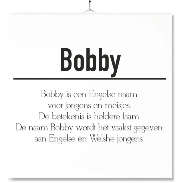 MC Living Tegel Met Opdruk | Betekenis | Kado | Cadeau | Met Naam - Bobby Multi-Color