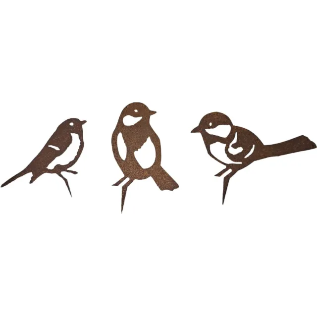 Dream-Garden Tuindecoratie drie vogels roest set 2 Roest bruin