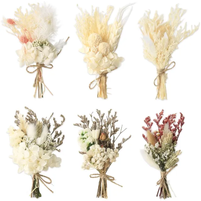 Famanu Mini droogbloemen set van 6 bundels voor knutselen en decoratie