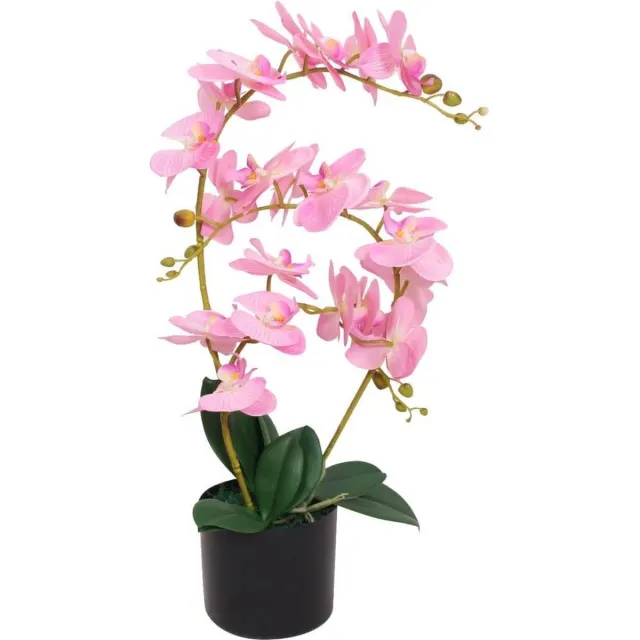 vidaXL Kunstplant - orchidee - met - pot - 65 - cm - roze