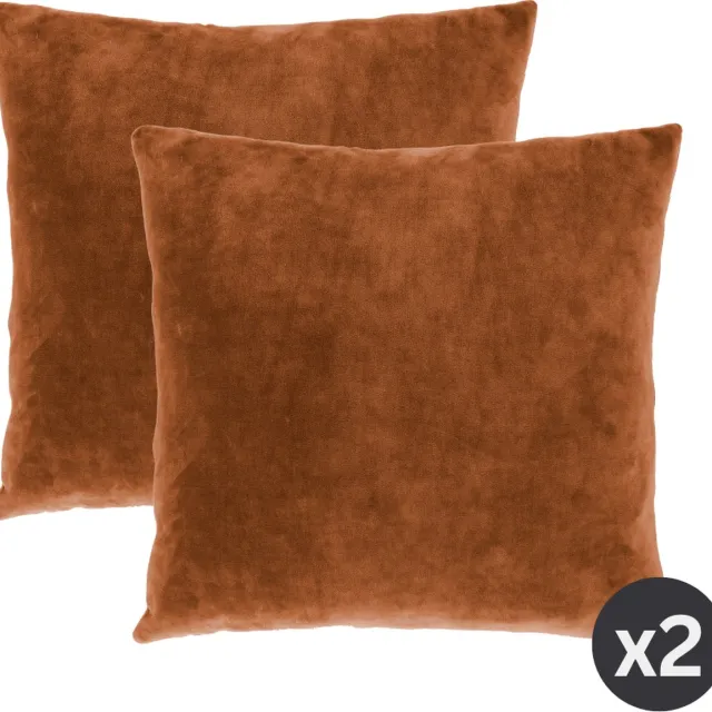 Tiseco Home Studio - Kussen (gevuld) MARSHMALLOW - SET/2 - polyester - teddyvulling - super zacht - Vierkant - 45x45 cm - Roest