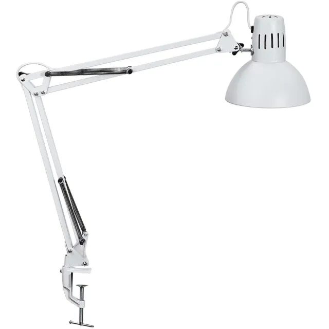 Maul MAULstudy Bureaulamp - LED - Metaal - Wit - Tafellamp met Klem - E27 Fitting