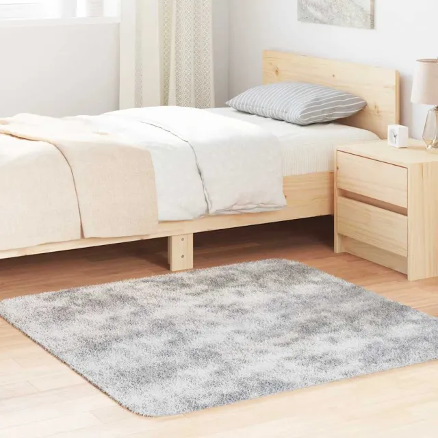 vidaXL Hoogpolig vloerkleed NAVARRA 120x120 cm polyester zilvergrijs, foto 2