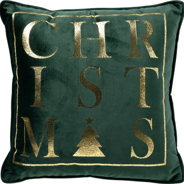 Textino CHRISTMAS - sierkussen 45x45 cm - kerst - Mountain View - groen Donkergroen