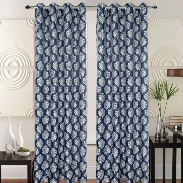 SB Line Kant en klaar Gordijn - Met ringen - 140x240 cm - Blauw/Zilver Grijs