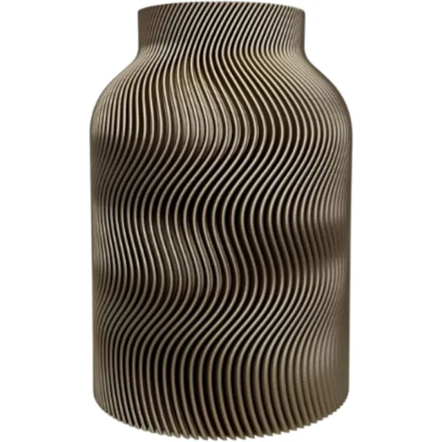 Sieraad & Zo van Mo Vaas met Golven | Iridium Goud | 29cm Hoog