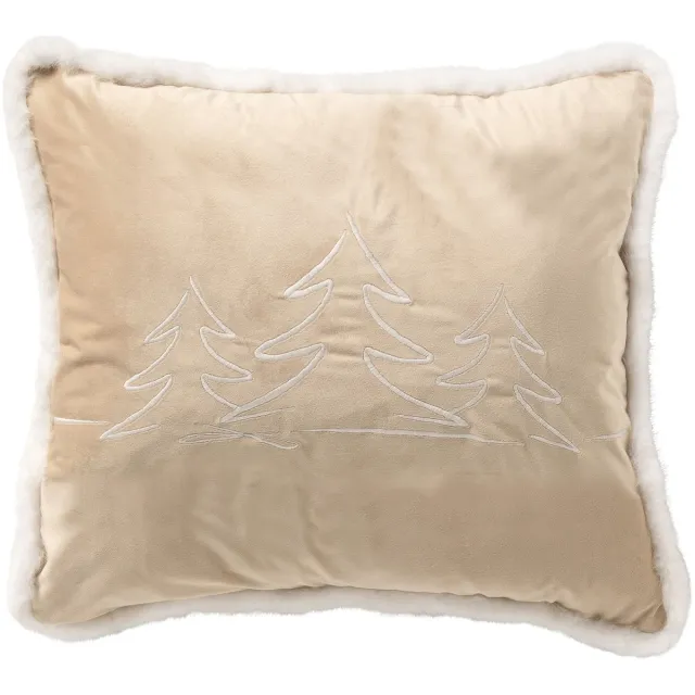 Textino ARBRE - kussenhoes 45x45 cm - kerst - Bleached Sand - beige Lichtbeige