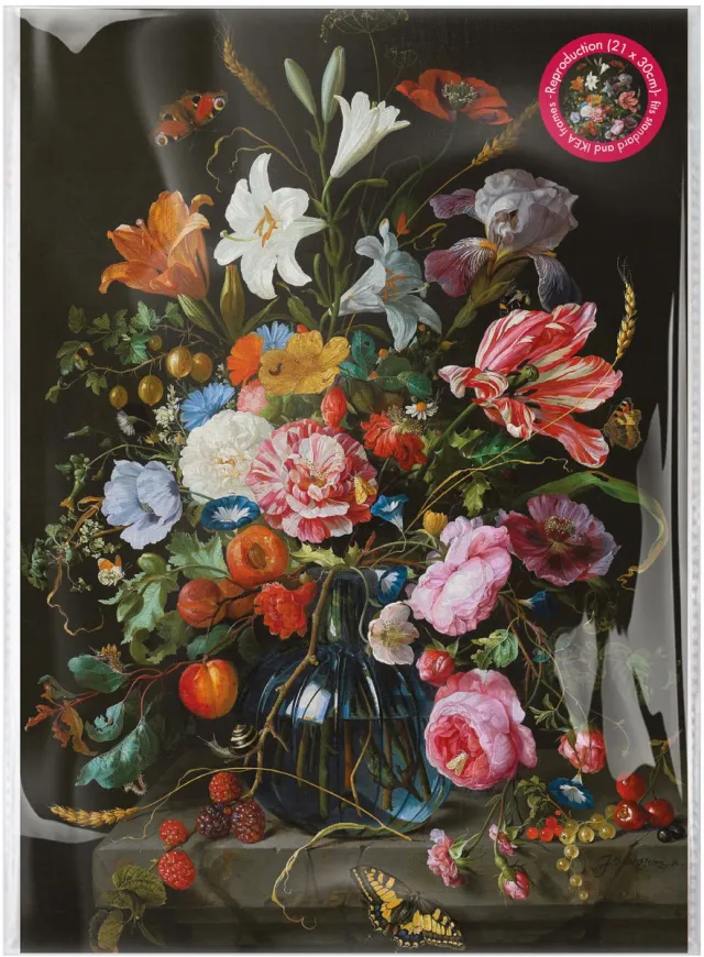 Lanzfeld (museumwebshop.com) Lanzfeld - Poster - Mini Poster - A4 - De Heem - Vaas met Bloemen Rood