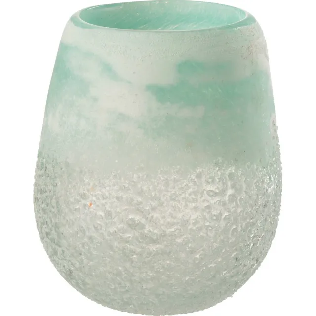 J-Line windlicht Scavo - glas - aqua - small Blauw
