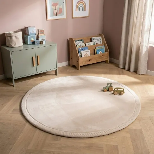Little Olly Ronde speelmat - Jip Beige | Wasbaar - Ø 120cm