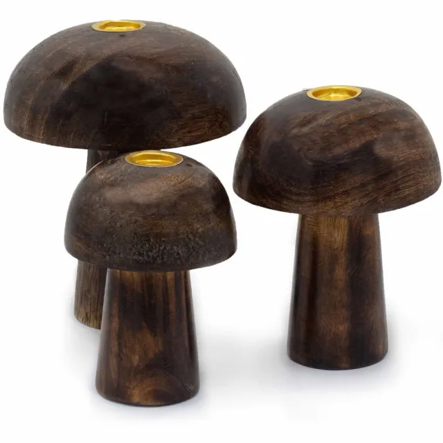Ancient Wisdom Wierook - Set van 3 paddenstoelen wierookkegels 10 cm, 9 cm, 8 cm - geur - aroma - handgemaakt - India - natuurlijke oliën multicolor