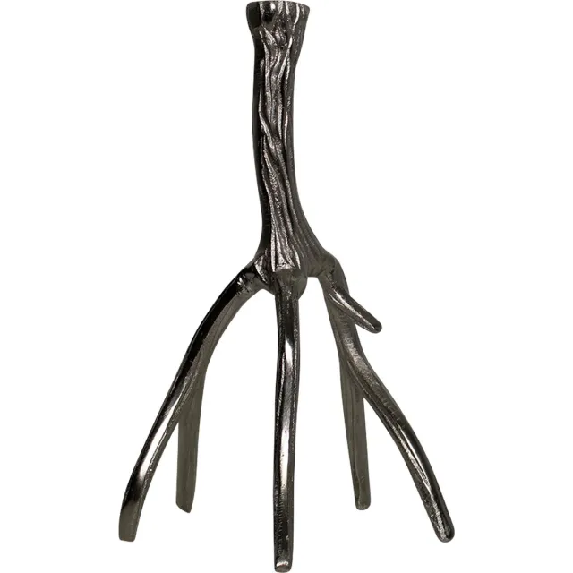 Mars & More Gewei - staande kandelaar - aluminium - 33 cm hoog Zilver
