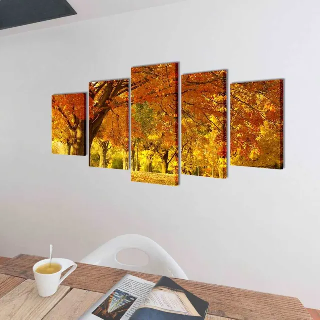 vidaXL Canvas muurdruk print set esdoorn 200 x 100 cm Meerkleurig