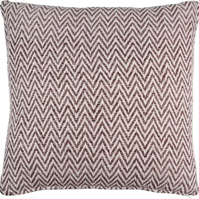 Linen & More Sierkussen 'Zigzag' (45cm x 45cm, Cappuccino) zie beschrijving