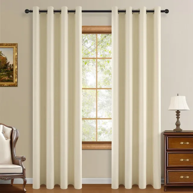 Ibenzoa Tijdloze Verduisteringsgordijnen Set van 2 voor Optimale Privacy en Comfort beige