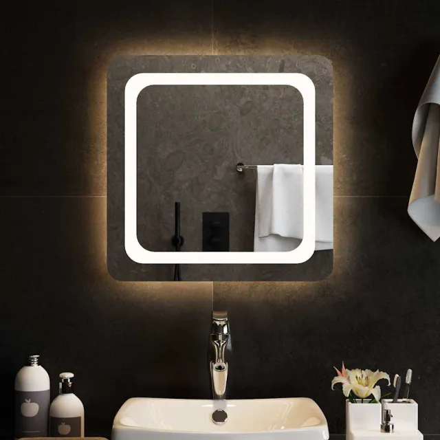 vidaXL Badkamerspiegel LED 50x50 cm Transparent
