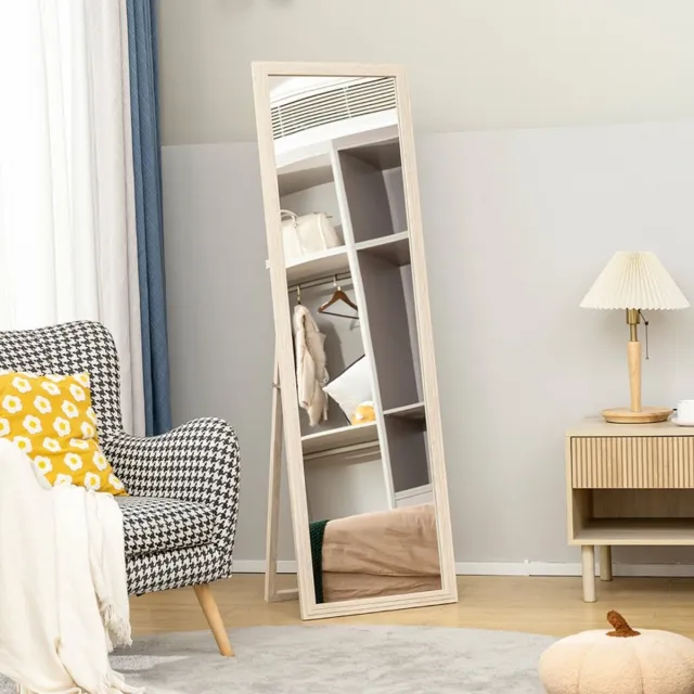 COVREO Staande spiegel 160 x 50 cm wit, gehard glas, met frame