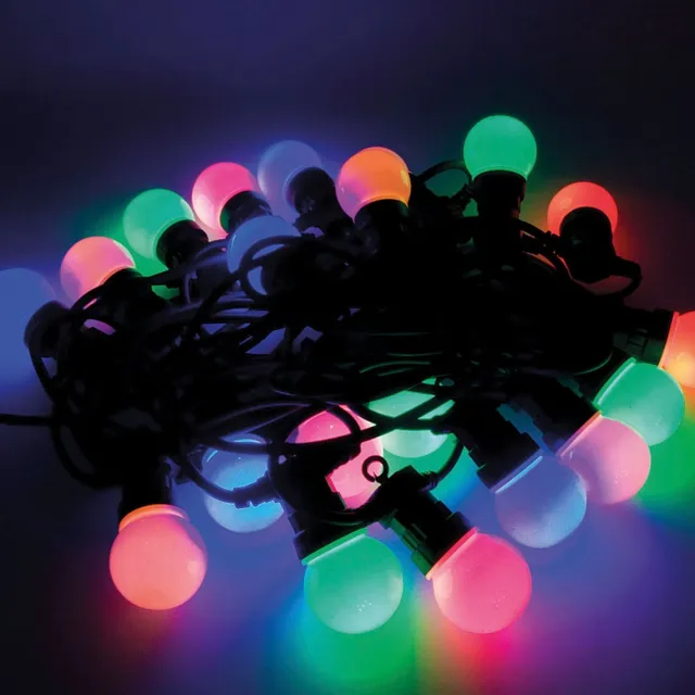 Funny Fashion Buiten feestverlichting lichtsnoer - gekleurde lichtjes - 12,5 meter - Binnen/buiten verlichting - gekleurde LED lampjes