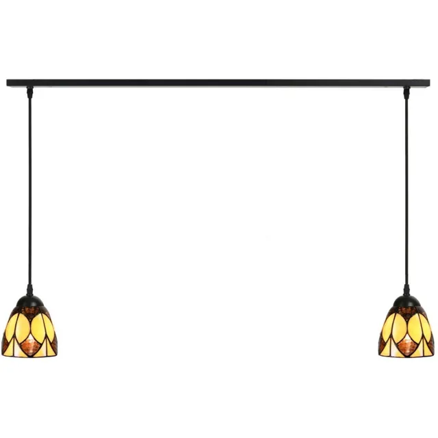 Coloured by Art 2 x Tiffany Parabola Small lampen aan plafondbalk - Art Deco Trade Zwart