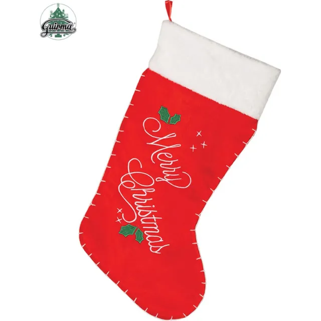 Fiestas Guirca Kerstsok Merry Christmas - 70 cm Groen
