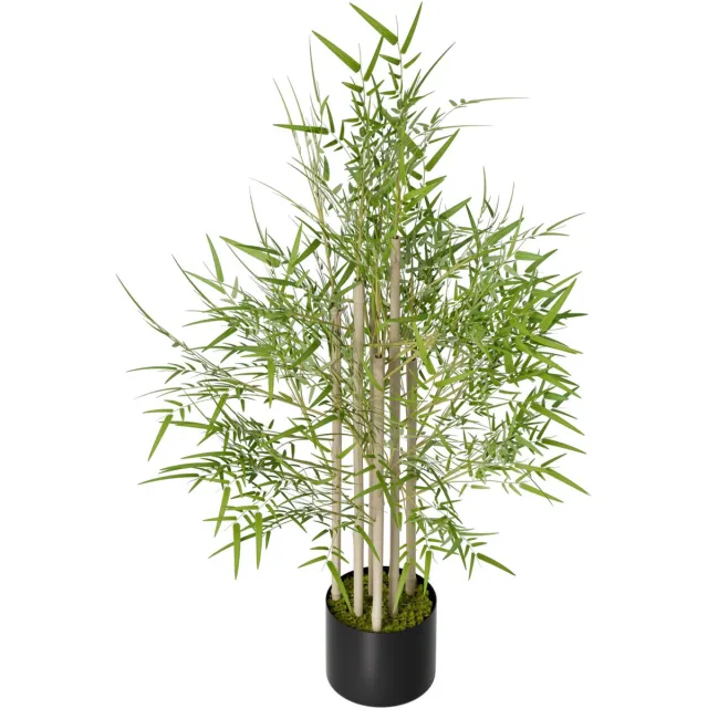 ACXIN Kunstbamboe 100 cm - Realistische Kunstplant - Decoratieboom - Woonkamer & Kantoor Groen