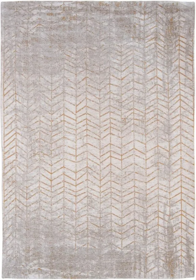Louis de Poortere Wasbaar Binnen & Buiten Vloerkleed - 80 x 250 cm - Louis De Poortere Jacob's Ladder Central Yellow - Laagpolig Tapijt - Gerecycled PET - Made in Belgium - Circulair Beige