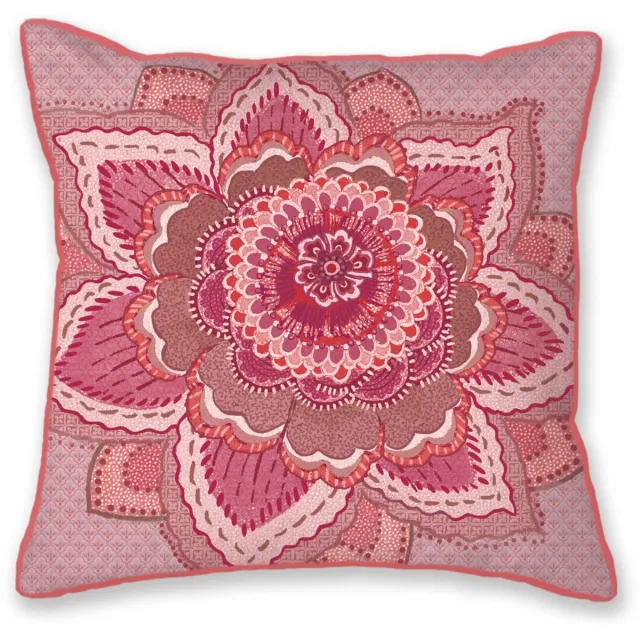 Pip Studio Mumbai Night Square Cushion Sierkussen - 45 x 45 cm cm - Roze