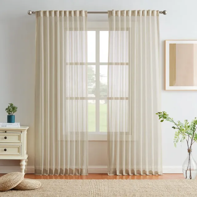 Ibenzoa Licht Beige Overgordijnen met Plooiband en Geluidsisolatie – Set van 2 voor Diverse Kamers
