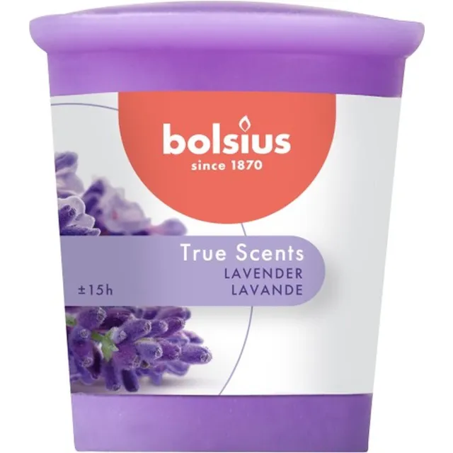 Bolsius 24 stuks Bolsius votive lavendel - lavender geurkaarsen 53/45 (15 uur) Lila