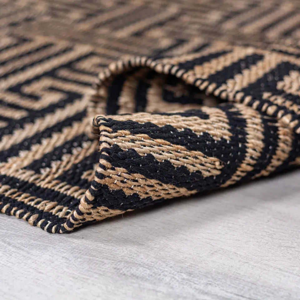 Flair Rugs Meander jute vloerkleed zwart, foto 5