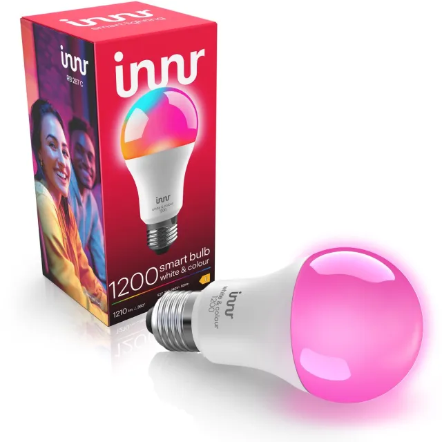 innr Zigbee E27 LED lamp - geschikt voor Philips Hue - smart bulb - wit en gekleurd licht - geeft 50% meer licht - slimme lamp - dimbaar - 1210 lumen - 1 pack