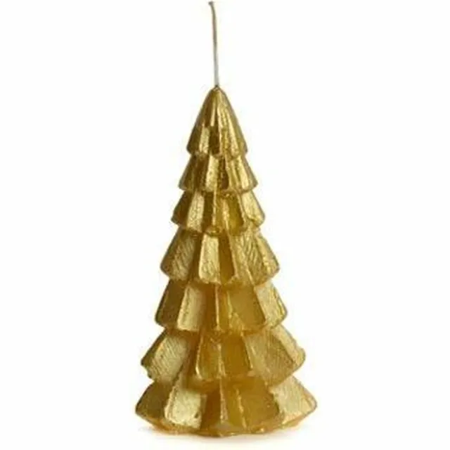 Rustik Lys kerstboom kaars goud