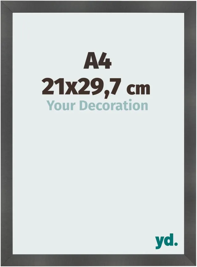 yd. Your Decoration - Fotolijst A4 21x 29,7 cm - MDF - Zwart Mat - Pisa