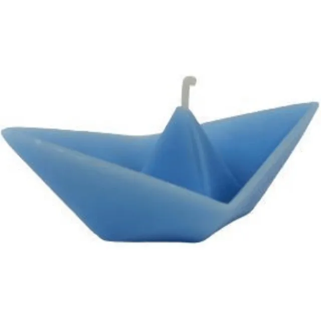 Cerabella Kaars Origami Bootje – Bajel Hemelblauw – Drijvend – Handgemaakt van 100% sojawas – 9 × 5,5 × 4 cm