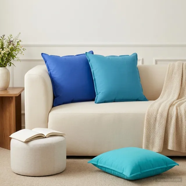 vidaXL Plaid kussen 2 st HOUTEN Turquoise 55 x 55 cm Polyester