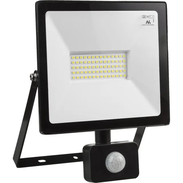 Maclean LED Schijnwerper - Met Bewegingssensor - 50W - 4000lm - Warm Wit (3000K) - IP44 zwart