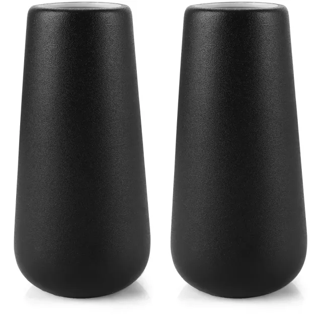 Unyqoos Set van twee stijlvolle zwarte vazen voor moderne interieurdecoratie, Zwart, 2 stucks, 20cm