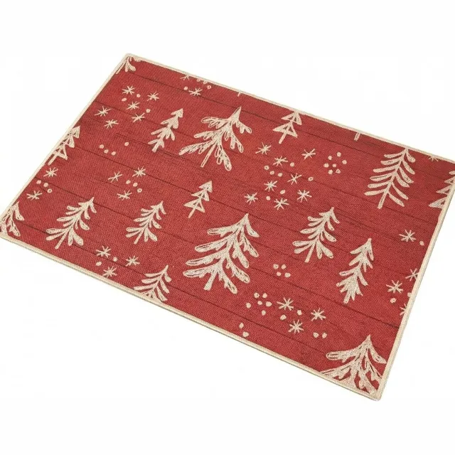 Danky Deurmat Kerst 40 x 80 cm - Rood Kerstboom Design met Antislip Onderkant - Feestelijke Voordeurmat voor de Hal