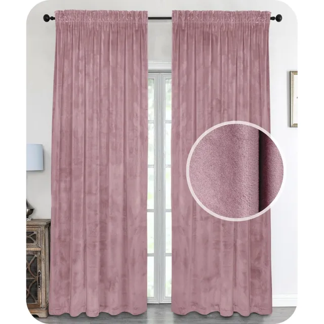 Unyqoos ® Elegante Fluwelen Verduisteringsgordijnen Met Luxe Kruisbanden Voor Privacy en Stijl roze