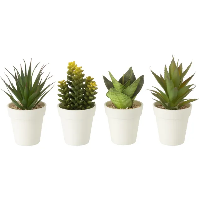 J-Line plant in pot - kunststof - groen - 4 stuks