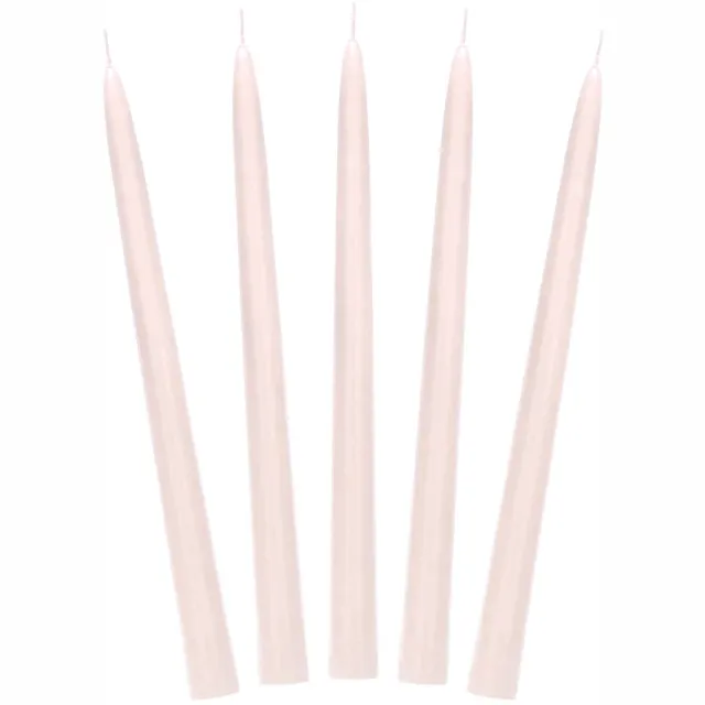 PartyDeco Dinerkaarsen mat nude - 24 cm - 10 stuks