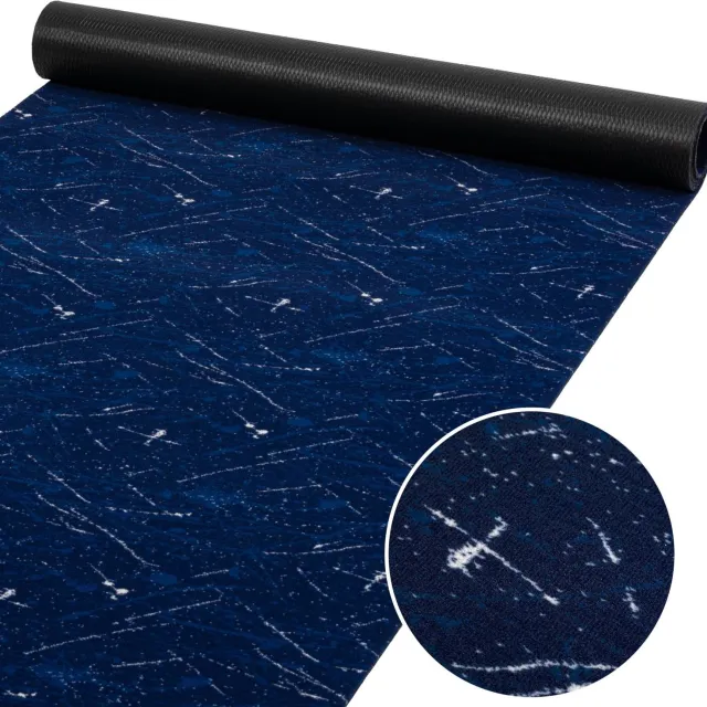ANRO Keukenloper Rahma Blauw 67cm x 10m – Tapijtloper Wasbaar Antislip Gangloper Hal Laagpolig