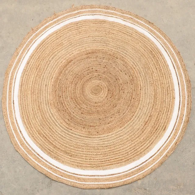 Dutch Lifestyle Jaipur Klassiek - Jute - Vloerkleed - 150x150 cm - Beige